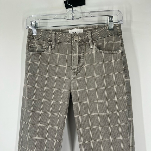 Frame Denim Le Crop Mini Bootcut Jeans in Pine Plaid - Picture 2 of 8